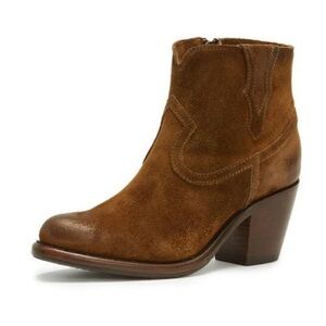 Frye Lillian Western Bootie Brown Suede 9.5